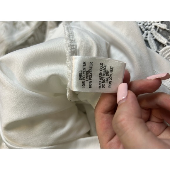 Lulus Love Poem Ivory White Embroidered Lace Mini Dress L Graduation Beach - Picture 11 of 14